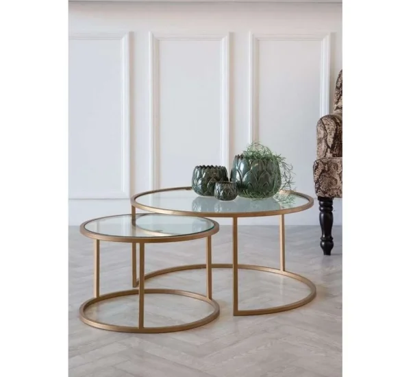 طقم طاولات استيل دائريه