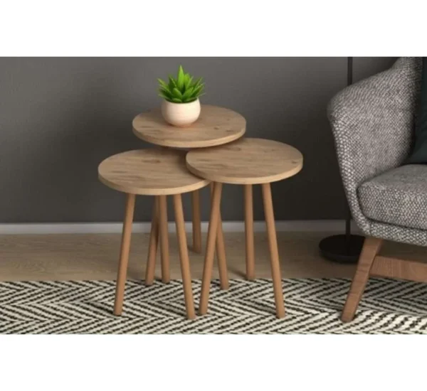 MDF, Beech & Melamine Coffee Table Set – 2 Pieces