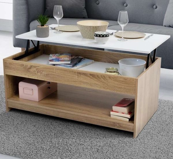 CFT107 ترابيزة قهوة مودرن بميكانيزم ودرج تخزين مخفي