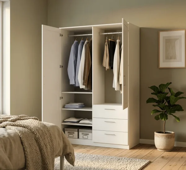 دولاب أبيض بأبواب مفصلية وتصميم
أوراق WD108